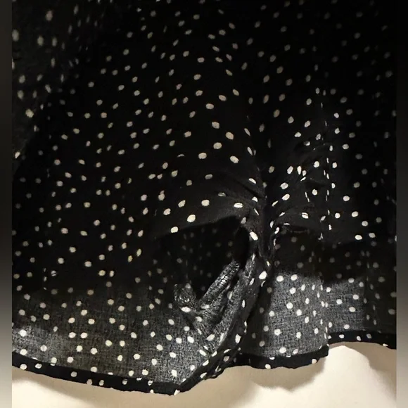 Zara Polka Dot Mini Skort Black and White tie belt size M - Picture 4 of 8